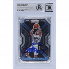 Cole Anthony Orlando Magic Autographed 2020-21 Panini Prizm #292 Beckett Fanatics Witnessed Authenticated 10 Rookie Card