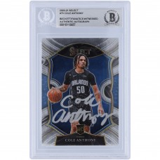 Cole Anthony Orlando Magic Autographed 2020-21 Panini Select #75 Beckett Fanatics Witnessed Authenticated Rookie Card