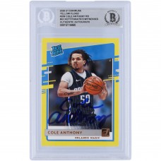 Cole Anthony Orlando Magic Autographed 2020-21 Panini Donruss Yellow Flood Variation #208 Beckett Fanatics Witnessed Authenticated Rookie Card