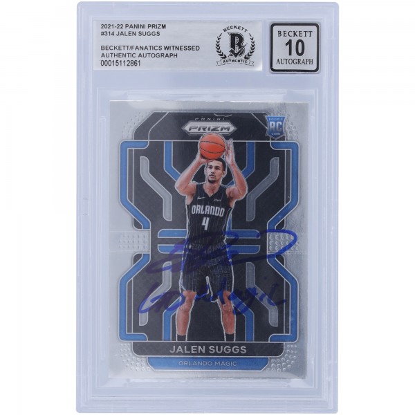 Jalen Suggs Orlando Magic Autographed 2021-22 Panini Prizm #314 Beckett Fanatics Witnessed Authenticated 10 Rookie Card with Go Magic Inscription