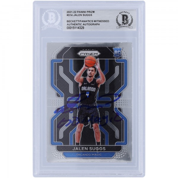 Jalen Suggs Orlando Magic Autographed 2021-22 Panini Prizm #314 Beckett Fanatics Witnessed Authenticated Rookie Card with Go Magic Inscription