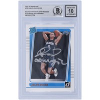 Jalen Suggs Orlando Magic Autographed 2021-22 Panini Donruss Rated Rookie #229 Beckett Fanatics Witnessed Authenticated 10 Rookie Card with Go Magic Inscription