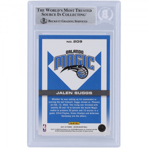 Jalen Suggs Orlando Magic Autographed 2021-22 Panini Recon #209 Beckett Fanatics Witnessed Authenticated Rookie Card