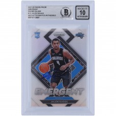 Jalen Suggs Orlando Magic Autographed 2021-22 Panini Prizm Emergent Silver #12 Beckett Fanatics Witnessed Authenticated 10 Rookie Card