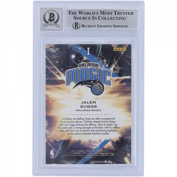 Jalen Suggs Orlando Magic Autographed 2021-22 Panini Court Kings #83 Beckett Fanatics Witnessed Authenticated 10 Rookie Card