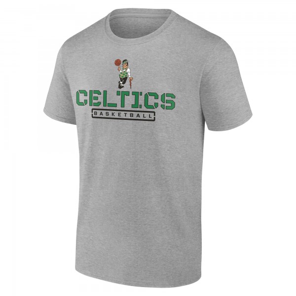 Футболка Boston Celtics Personalized Evanston Stencil - Heather Gray