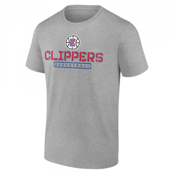 Футболка LA Clippers Personalized Evanston Stencil - Heather Gray