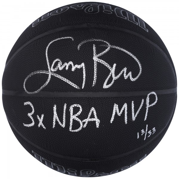 Мяч Larry Bird Boston Celtics Autographed Fanatics Authentic Wilson 75th Anniversary Logo Black with '3X NBA MVP' Inscription - Limited Edition of 33