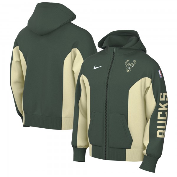 Толстовка на молнии Milwaukee Bucks Nike 2023/24 Authentic Showtime Performance - Hunter Green