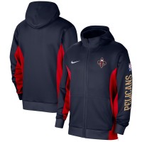 Толстовка на молнии New Orleans Pelicans Nike 2023/24 Authentic Showtime Performance - Navy
