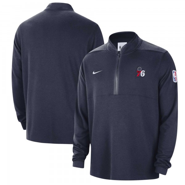 Philadelphia 76ers Nike Navy Authentic Performance Half-Zip Jacket