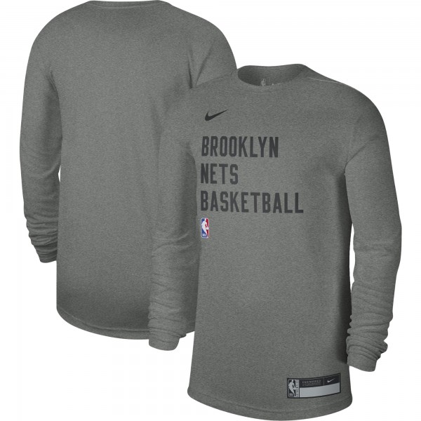 Футболка с длинным рукавом Brooklyn Nets Nike Unisex 2023/24 Legend On-Court Practice - Heather Gray