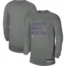 Футболка с длинным рукавом Charlotte Hornets Jordan Brand Unisex 2023/24 Legend On-Court Practice - Heather Gray