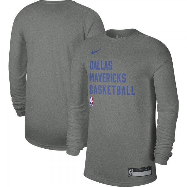 Футболка с длинным рукавом Dallas Mavericks Nike Unisex 2023/24 Legend On-Court Practice - Heather Gray