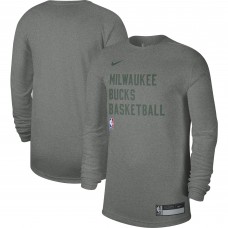 Футболка с длинным рукавом Milwaukee Bucks Nike Unisex 2023/24 Legend On-Court Practice - Heather Gray