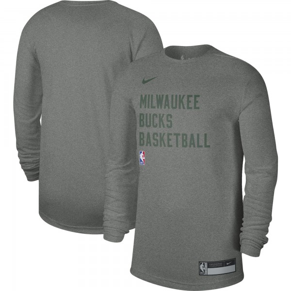 Футболка с длинным рукавом Milwaukee Bucks Nike Unisex 2023/24 Legend On-Court Practice - Heather Gray