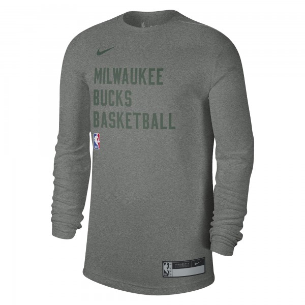 Футболка с длинным рукавом Milwaukee Bucks Nike Unisex 2023/24 Legend On-Court Practice - Heather Gray