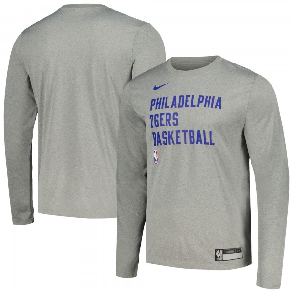 Футболка с длинным рукавом Philadelphia 76ers Nike Unisex 2023/24 Legend On-Court Practice - Heather Gray