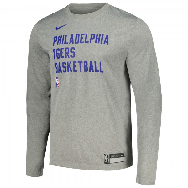 Футболка с длинным рукавом Philadelphia 76ers Nike Unisex 2023/24 Legend On-Court Practice - Heather Gray