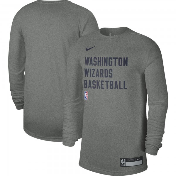 Unisex Washington Wizards Nike Heather Gray 2023/24 Legend On-Court Practice Long Sleeve T-Shirt