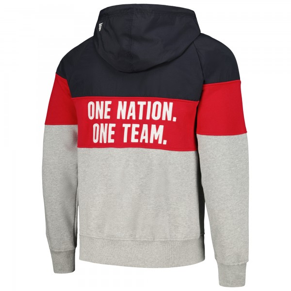 Кофта на короткой молнии USMNT 5th & Ocean by New Era Raglan - Navy/Gray