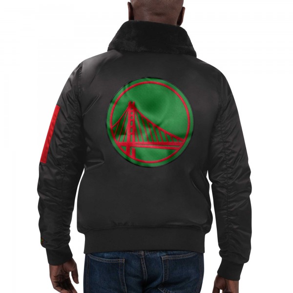 Куртка на молнии Golden State Warriors Starter x Ty Mopkins Black History Month Satin - Black
