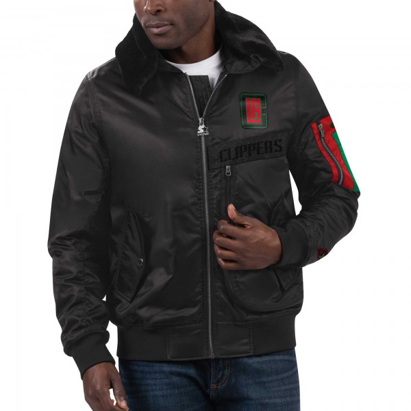 Куртка на молнии LA Clippers Starter x Ty Mopkins Black History Month Satin - Black