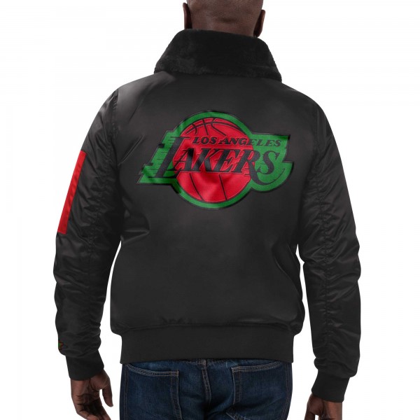 Куртка на молнии Los Angeles Lakers Starter x Ty Mopkins Black History Month Satin - Black
