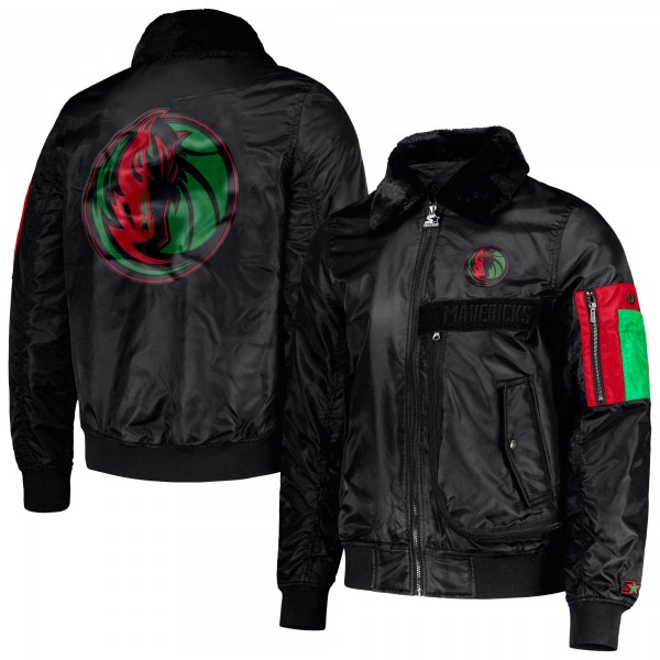 Куртка на молнии Dallas Mavericks Starter x Ty Mopkins Black History Month Satin - Black
