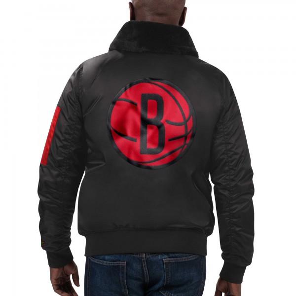 Куртка на молнии Brooklyn Nets Starter x Ty Mopkins Black History Month Satin - Black