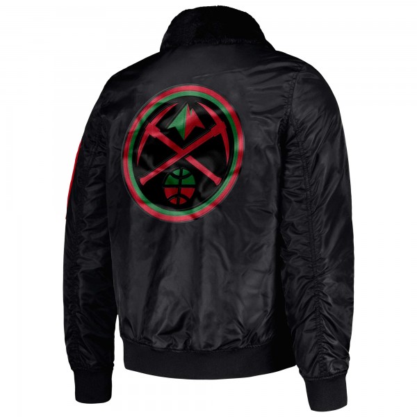 Куртка на молнии Denver Nuggets Starter x Ty Mopkins Black History Month Satin - Black