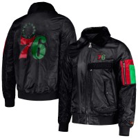 Куртка на молнии Philadelphia 76ers Starter x Ty Mopkins Black History Month Satin - Black