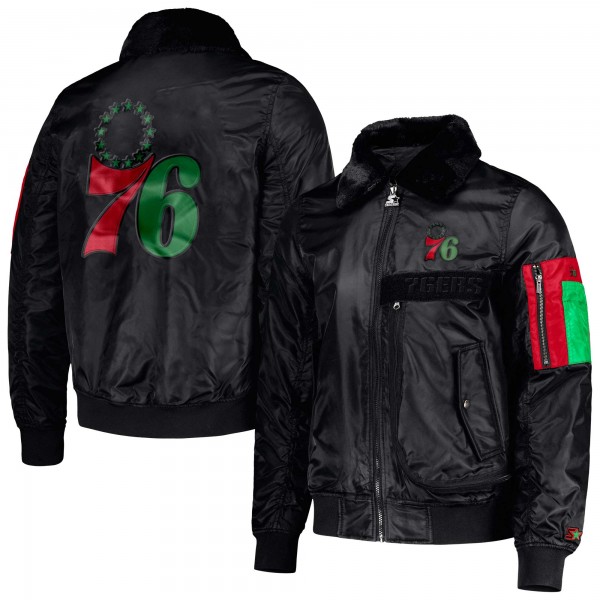 Куртка на молнии Philadelphia 76ers Starter x Ty Mopkins Black History Month Satin - Black