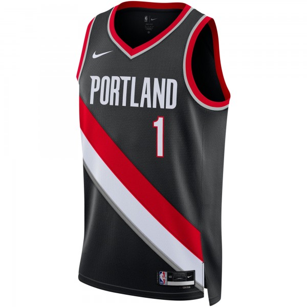 Игровая форма  Anfernee Simons Portland Trail Blazers Nike Unisex Swingman - Association Edition - Black