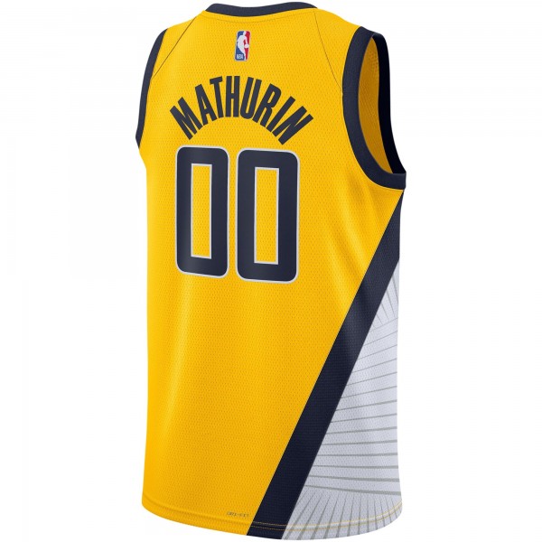 Именная игровая форма Bennedict Mathurin Indiana Pacers Jordan Brand Unisex Swingman - Statement Edition - Gold