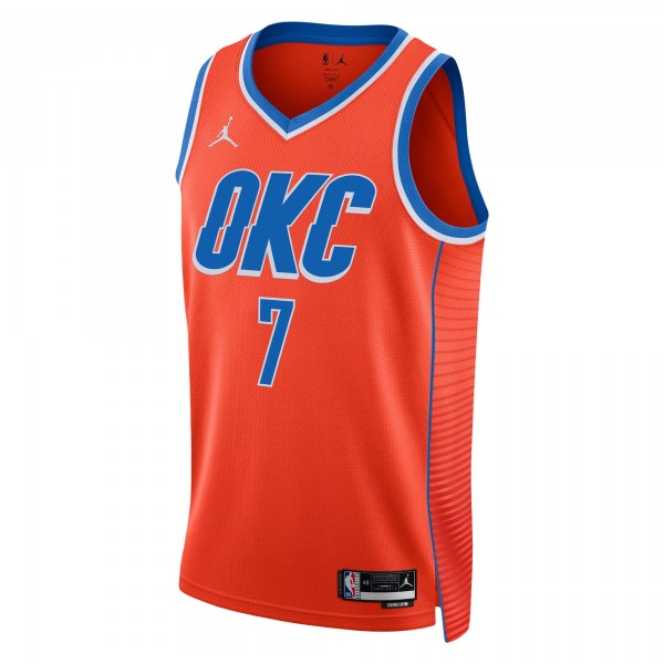 Игровая форма  Chet Holmgren Oklahoma City Thunder Jordan Brand Unisex Swingman - Statement Edition - Orange