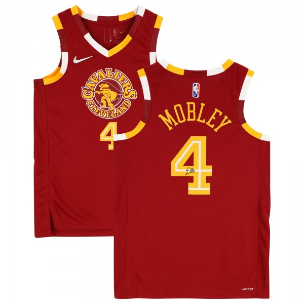 Evan Mobley Cleveland Cavaliers Autographed Fanatics Authentic Nike Red 2021-22 Mixtape Swingman Jersey