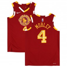 Evan Mobley Cleveland Cavaliers Autographed Fanatics Authentic Nike Red 2021-22 Mixtape Swingman Jersey with #3 Draft Pick Inscription