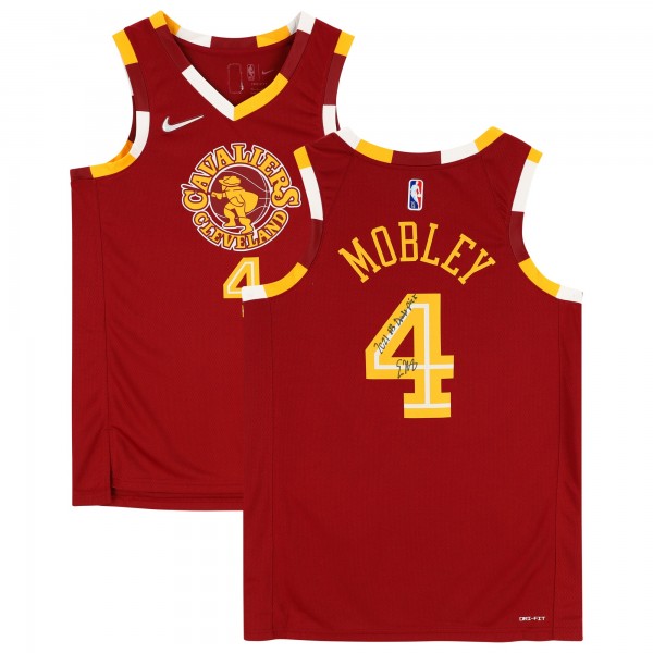 Evan Mobley Cleveland Cavaliers Autographed Fanatics Authentic Nike Red 2021-22 Mixtape Swingman Jersey with #3 Draft Pick Inscription