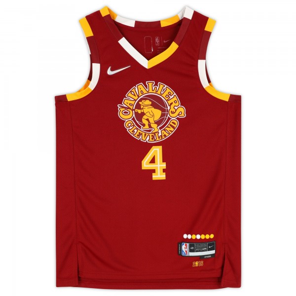 Evan Mobley Cleveland Cavaliers Autographed Fanatics Authentic Nike Red 2021-22 Mixtape Swingman Jersey with #3 Draft Pick Inscription