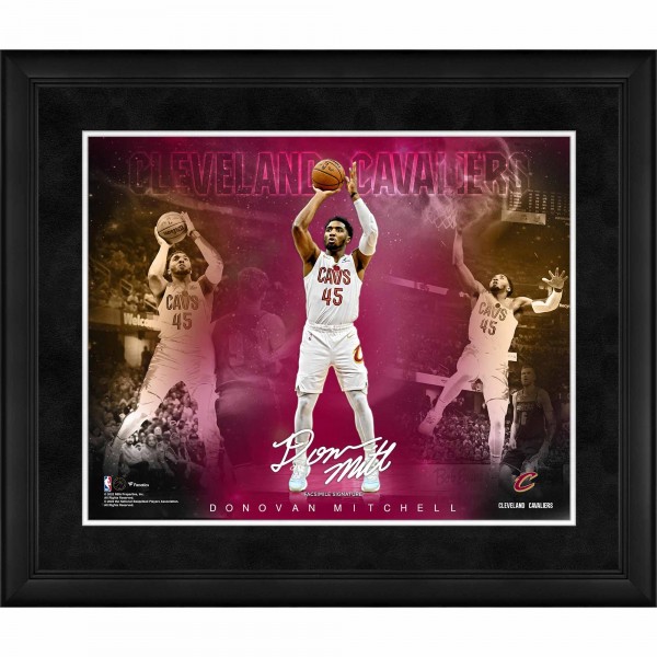 Donovan Mitchell Cleveland Cavaliers Facsimile Signature Fanatics Authentic Framed 16 x 20 Stars of the Game Collage