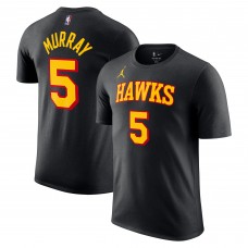 Dejounte Murray Atlanta Hawks Jordan Brand 2022/23 Statement Edition Name & Number T-Shirt - Black