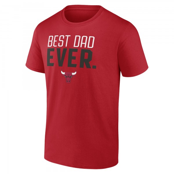 Футболка Chicago Bulls Best Dad Ever Logo - Red