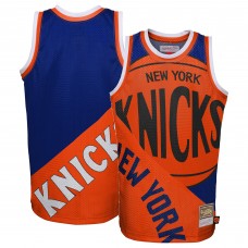 Игровая форма  New York Knicks Mitchell & Ness Youth Hardwood Classics Big Face 5.0 - Orange/Blue