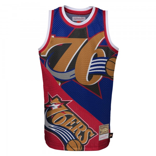 Игровая форма  Philadelphia 76ers Mitchell & Ness Youth Hardwood Classics Big Face 5.0 - Royal/Red