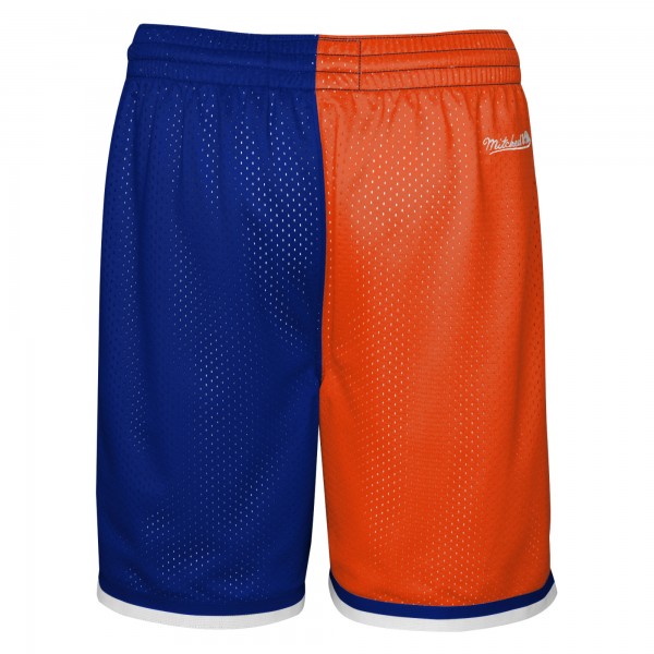 Шорты New York Knicks Mitchell & Ness Youth Hardwood Classics Big Face 5.0 - Orange/Blue