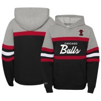 Толстовка Youth Chicago Bulls Mitchell & Ness Black/Heather Gray Hardwood Classics Head Coach