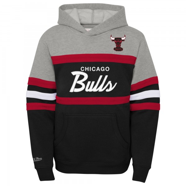 Толстовка Youth Chicago Bulls Mitchell & Ness Black/Heather Gray Hardwood Classics Head Coach