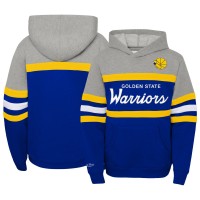 Толстовка Golden State Warriors Mitchell & Ness Royal/Heather Gray Hardwood Classics Head Coach