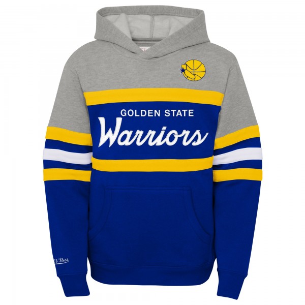 Толстовка Golden State Warriors Mitchell & Ness Royal/Heather Gray Hardwood Classics Head Coach